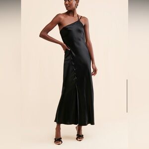 Anthropologie blnk London One Shoulder Slip Dress | Navy Blue| dress size 2